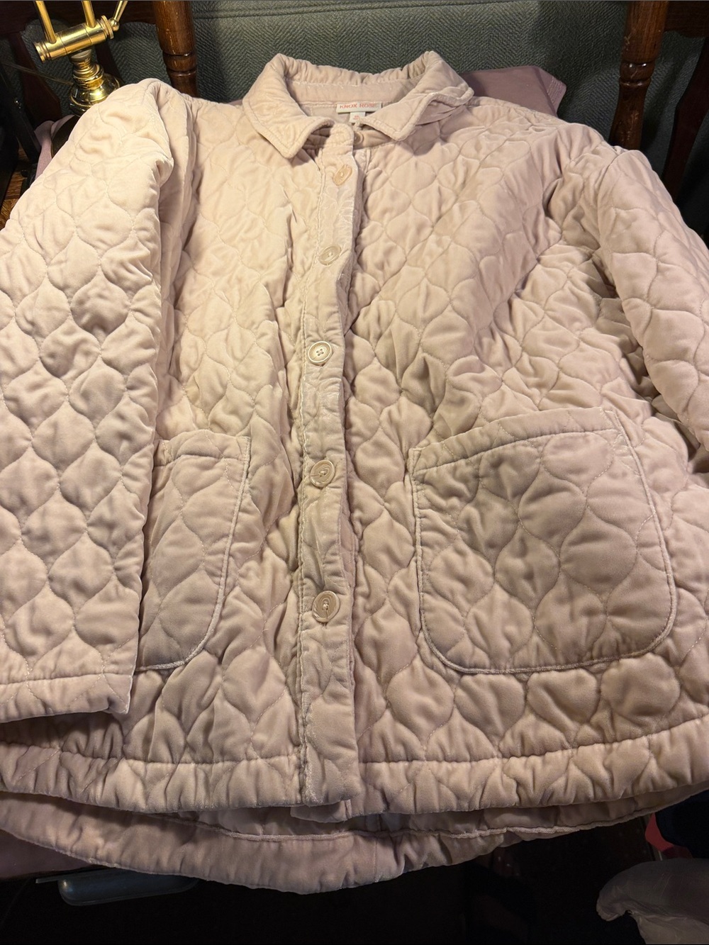 Knox Rose Light Blush Quilted Button-Up Puffer Jacket